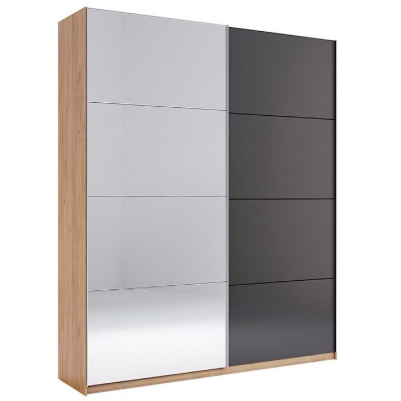 АCТИ шкаф купе 150x210 см лава матовый с зеркалами  MiroMark