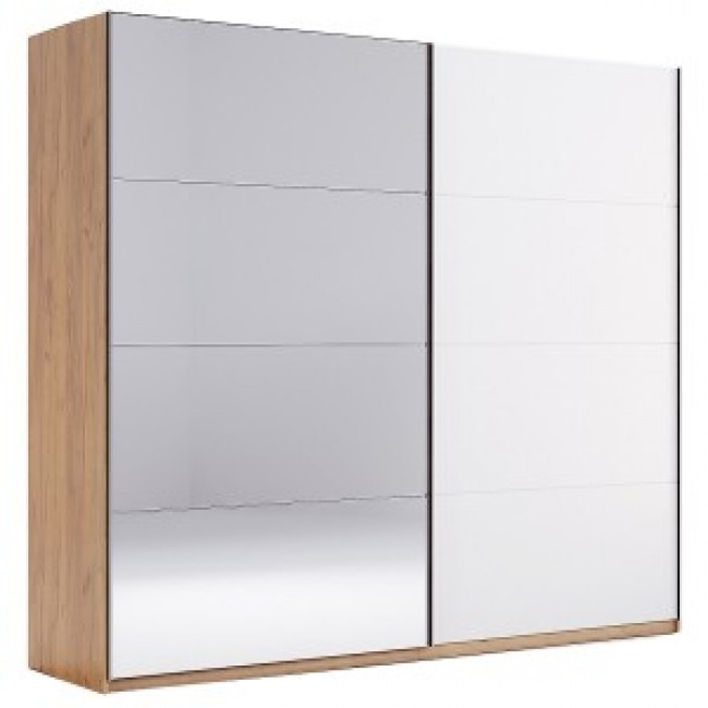 АСТИ шкаф купе 250 см белый глянец с зеркалами MiroMark