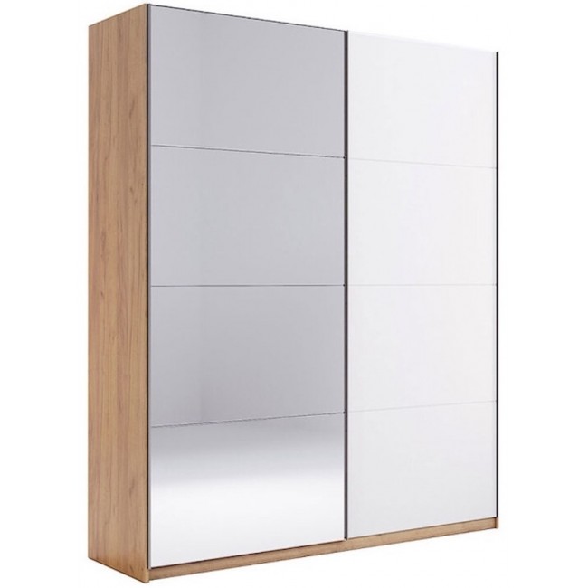 АCТИ шкаф купе 150x210 см белый глянец с зеркалами MiroMark