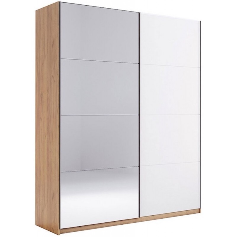 АCТИ шкаф купе 150x210 см белый глянец с зеркалами  MiroMark