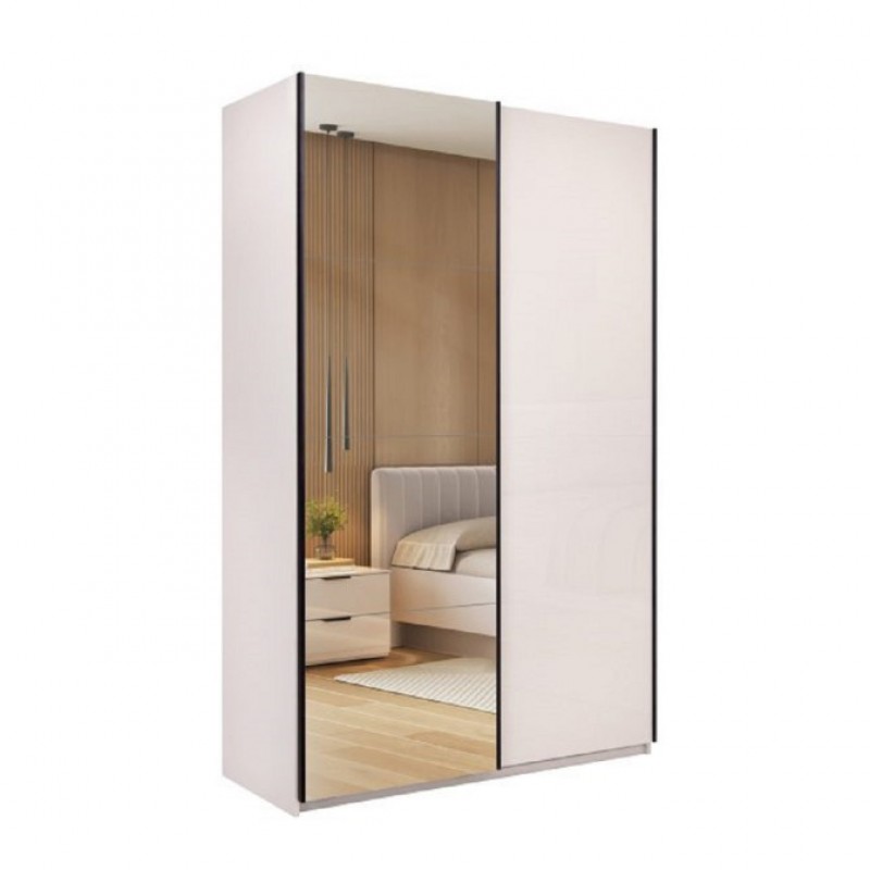 ЛОРИ шкаф купе с зеркалом 150 Глянец Кашемир MiroMark 